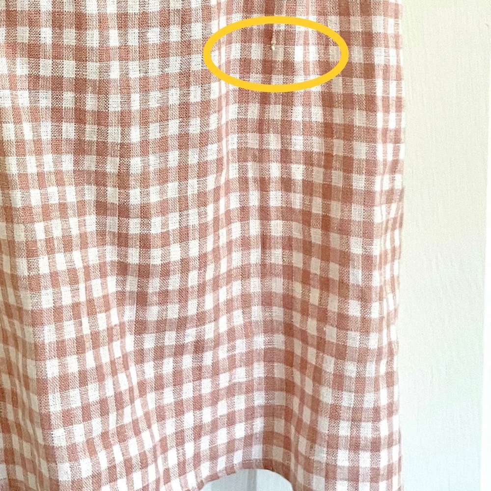 Reformation Brie Linen Check Mini Dress - Picture 6 of 10